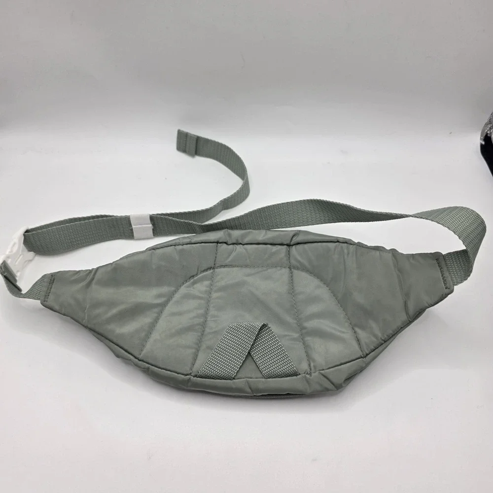 Adidas Originals Trefoil Waist Bag Sage Green Puffer Fanny Pack Adjustable Strap - Picture 4 of 9